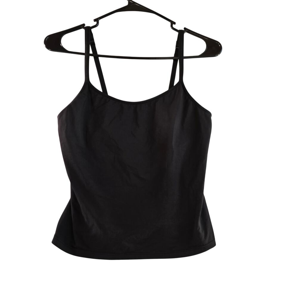 Bali Black Cropped Tank Top Nylon/Spandex Size L